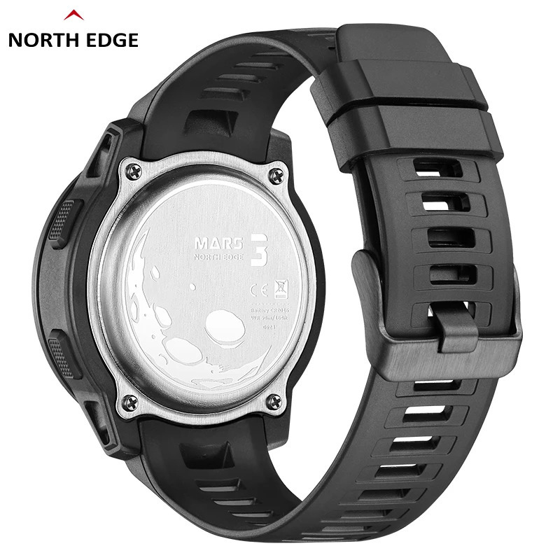 Wristwatches NORTH EDGE Mars 3 Men's Military Watch Digital Carbon Fiber Case For Man Waterproof 50M Sports Watches World Time LED Wristwatch 231