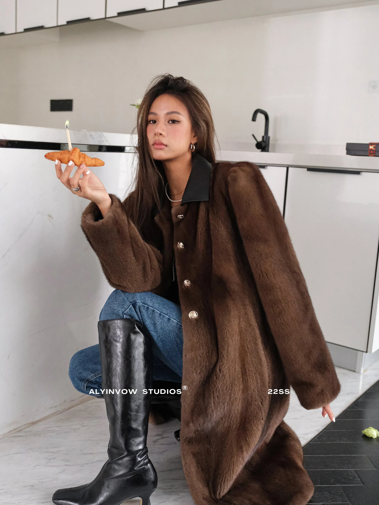 Women's Fur Faux HDHOHR 2023 Real Mink Coat Fashion High Grade Whole Women Winter Thick Warm fur Jackets Femal y231108