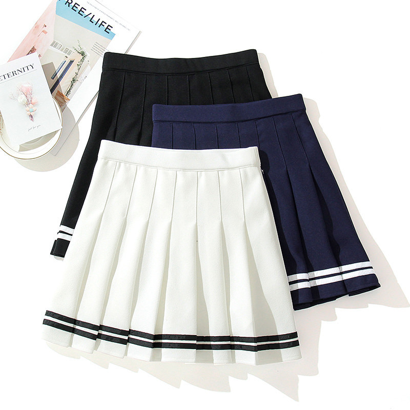 Skirts High Waited Skirt Elastic Pink Fairy Grunge Black Mini Pleated Skirt Women Fashion Summer Apparel School Girls' Uniform 230408