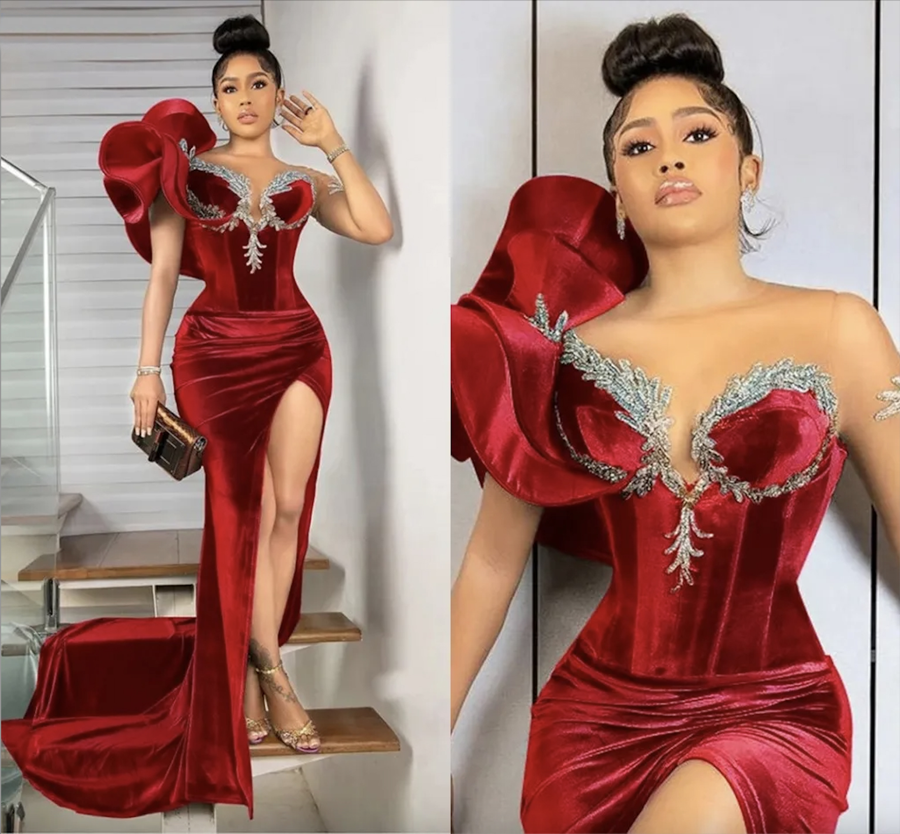 Arabic Dubai Prom Dresses Burgundy Velvet One Shoulder Ruffles Plus Size Evening Gowns Sequins Side Split Sexy Vestidos De Festa Trumpet Skirt Formal Dress, Gold
Arabic Dubai Prom Dresses Burgundy Velvet One Shoulder Ruffles Plus Size Evening Gowns Sequins Side Split Sexy Vestidos De Festa Trumpet Skirt Formal Dress, Gold