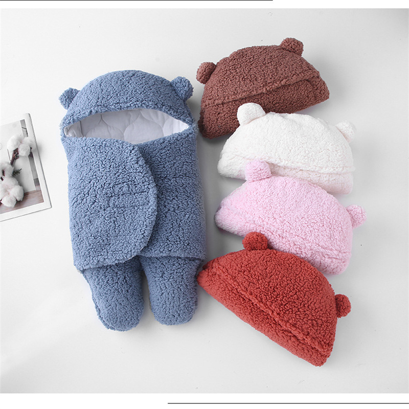 s Baby soft baby packaging blanket cashmere envelope baby cotton thick baby 0-12 months old 230407