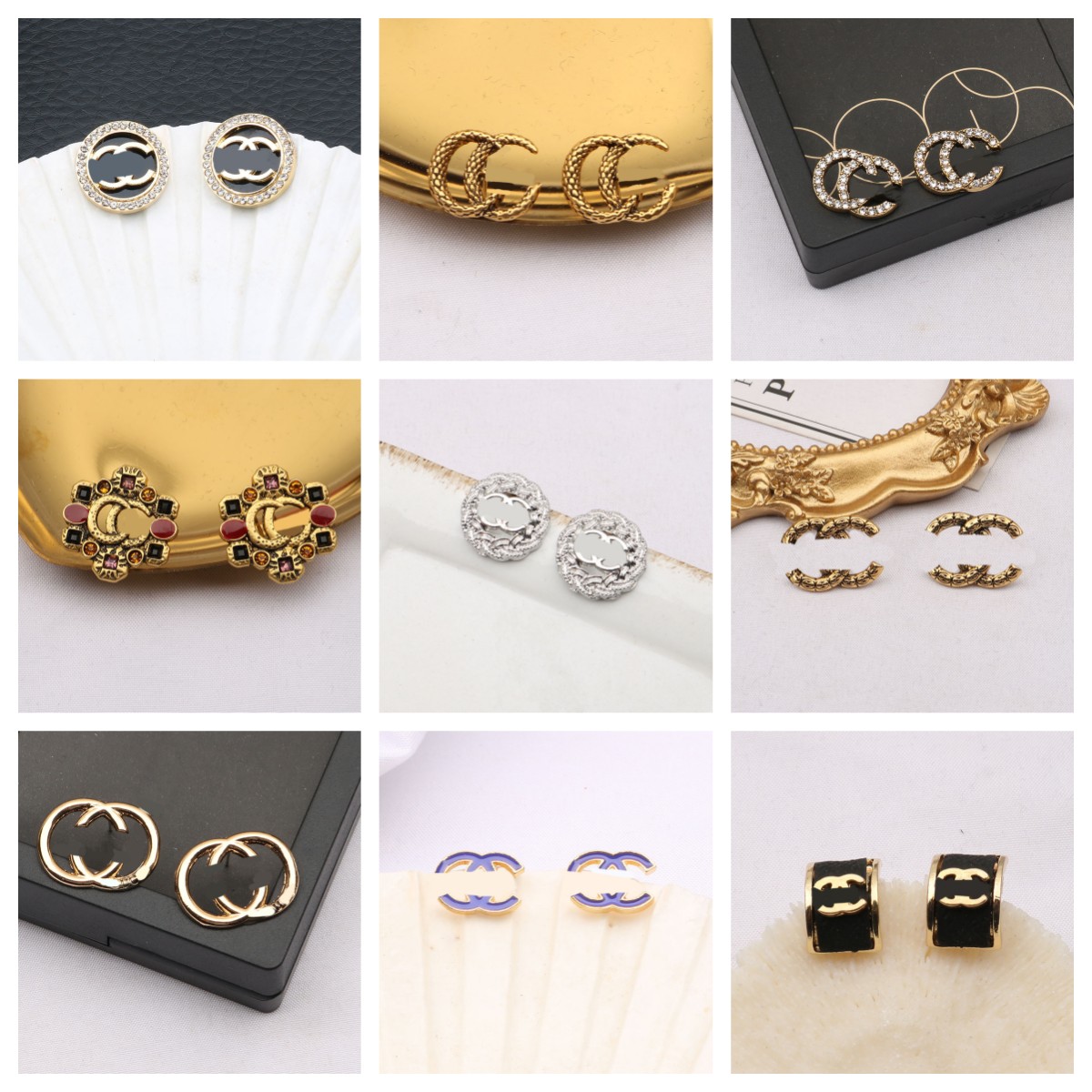 18K Gold Plated Luxury Designer Double Letter Stud Earring Women Jewelry Earring Wedding Party Gift Jewelry 20style