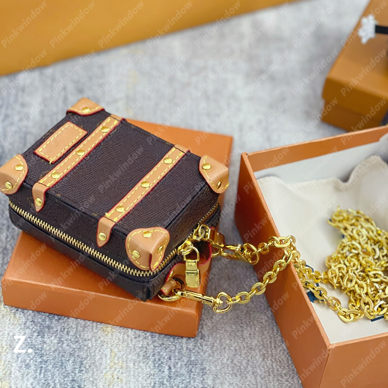Mini Trunk Women Shoulder Bag Waist Bag Coin Pouch Womens V Designer Handbag Bags Woman Luxurys Handbags Crossbody Bag Totes Purses Small 08, Brown with flower
Mini Trunk Women Shoulder Bag Waist Bag Coin Pouch Womens V Designer Handbag Bags Woman Luxurys Handbags Crossbody Bag Totes Purses Small 08, Brown with flower