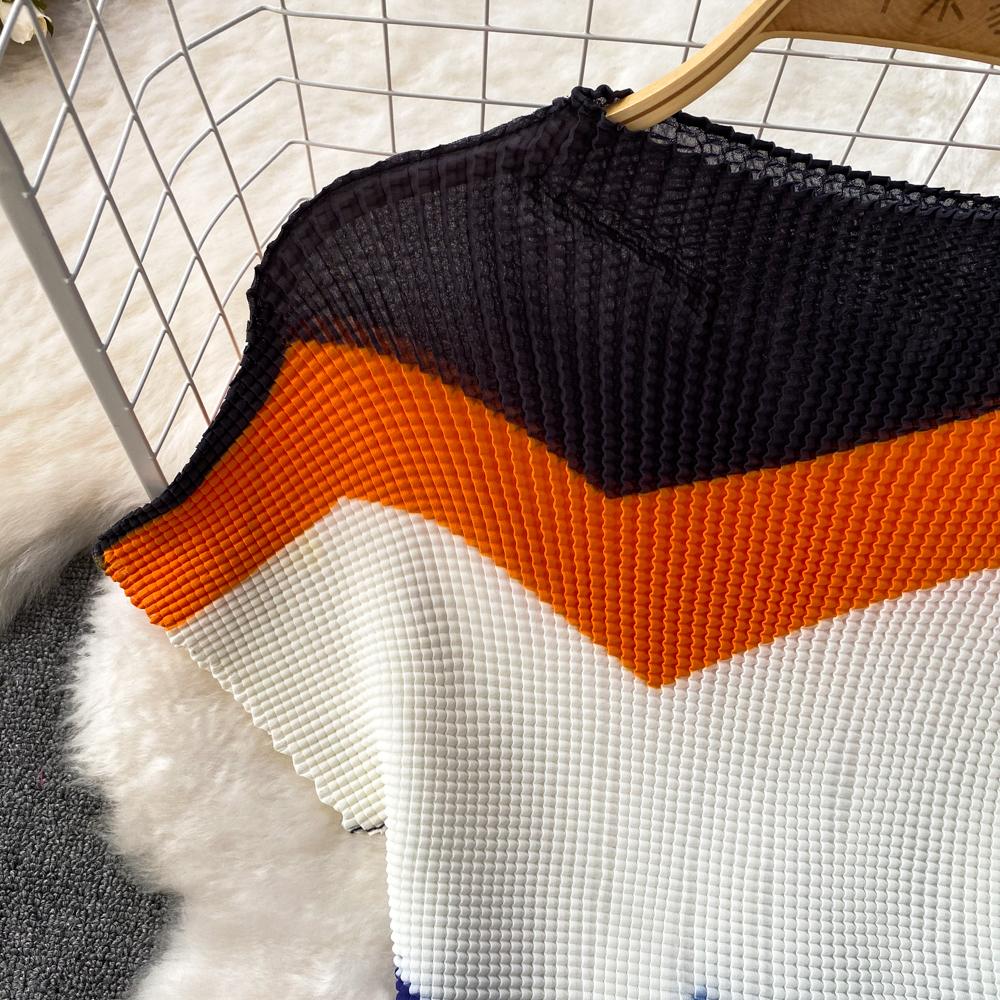 Vintage Blue Striped Two Piece Dress Women Sexy V-Neck Ruffle Short Tops High Waist Split Wide Leg Pants Female Suit New 2024