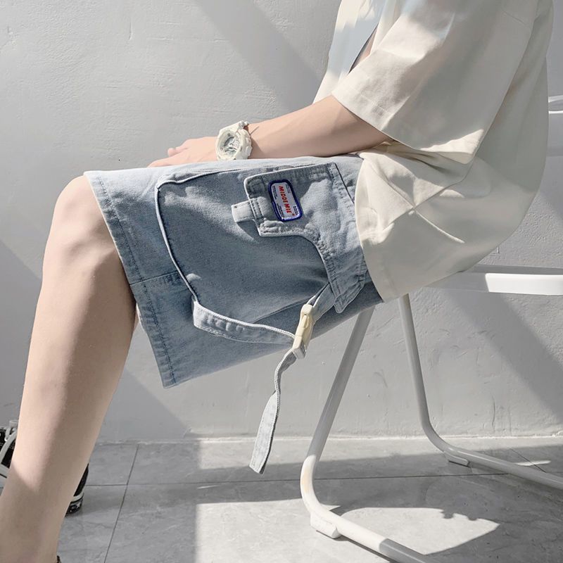 Men's Shorts Men's denim casual shorts 220SS tool style wearing fully matching trend jeans summer women's half jeans unisex street twee