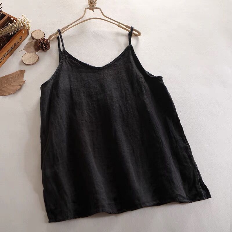 Camisoles Tanks 100% Cotton Tank Top for Women Summer Loose Outer Wear Sleeveless Camis Solid Color Bottoming Small Camisole T-Shirt Women Top 230426