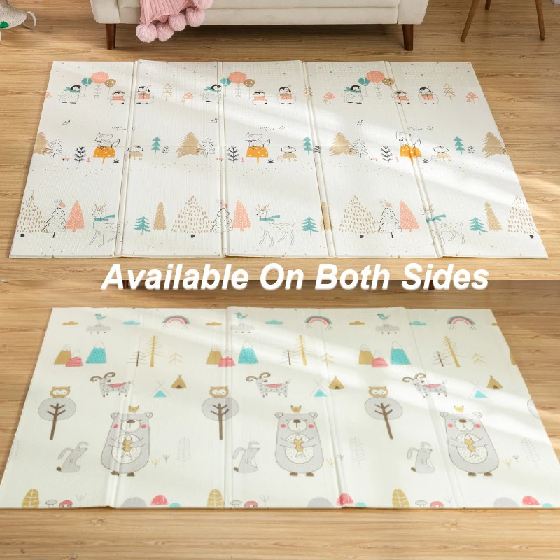 Baby Rugs Playmats Bekobaby 200*180cm XPE Mat Foldable Cartoon Baby Play Mat Kids Waterproof Climbing Pad Puzzle Rug For Children Anti-skid Carpet 231