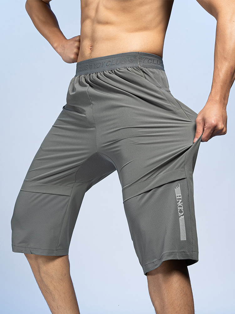 Men's Shorts Summer zippered pocket men's short sleeved sportswear breathable quick drying Capris pants stretch nylon fitness casual shorts 