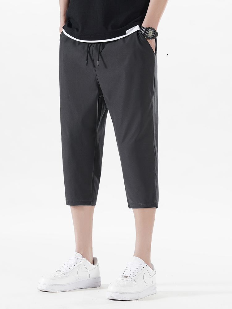 Men's Shorts Summer Short Men's Breeches Breathable Cooling Nylon Spandex Sportswear Loose Cardigan Pants Men's 3/4 Casual Shorts Plus 