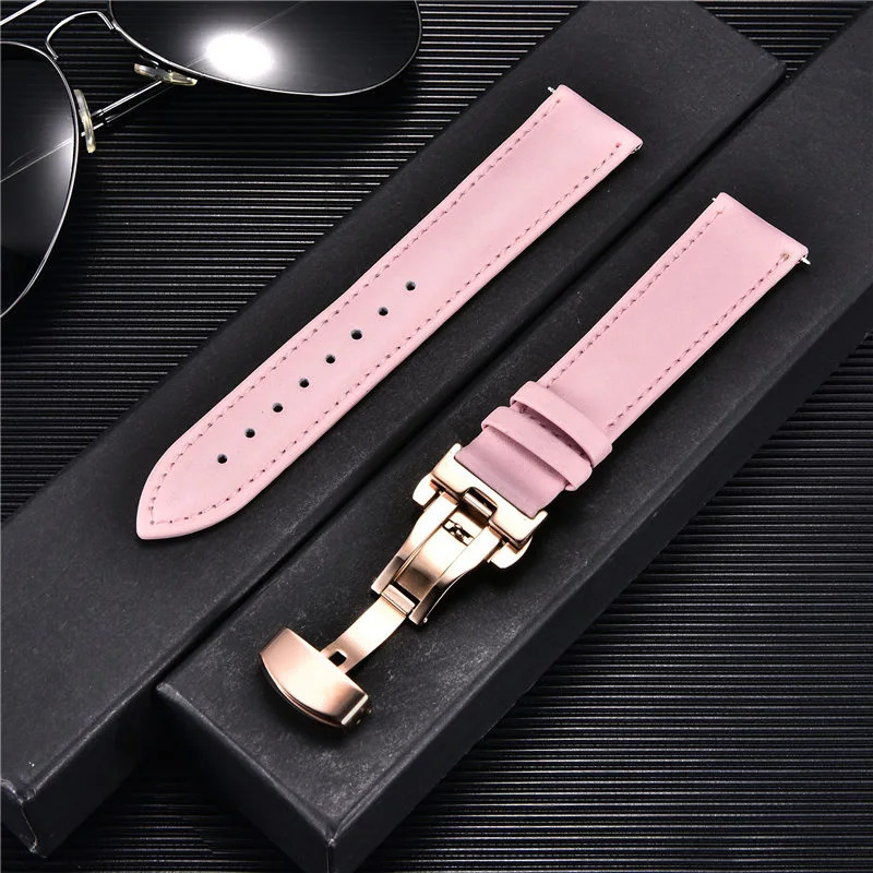 Watch Bands Leather Strap Watchbands 18mm 20mm 22mm 24mm Watch Strap with Automatic Butterfly Clasp Buckle Bracelets Correas 231108