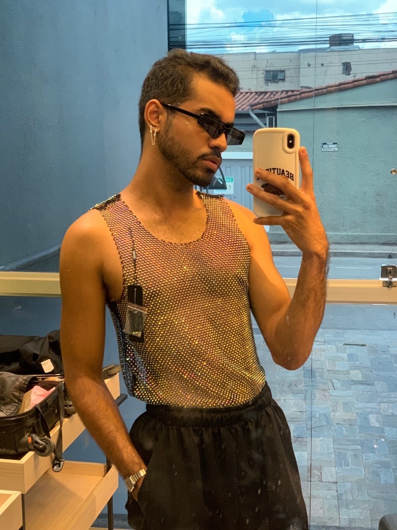 Camisoles Tanks Women's and Men's Crystal Colorful Shining Sexy Y2K High Quality Party Club Sexy Look Through Mesh Hollow Diamond 230408