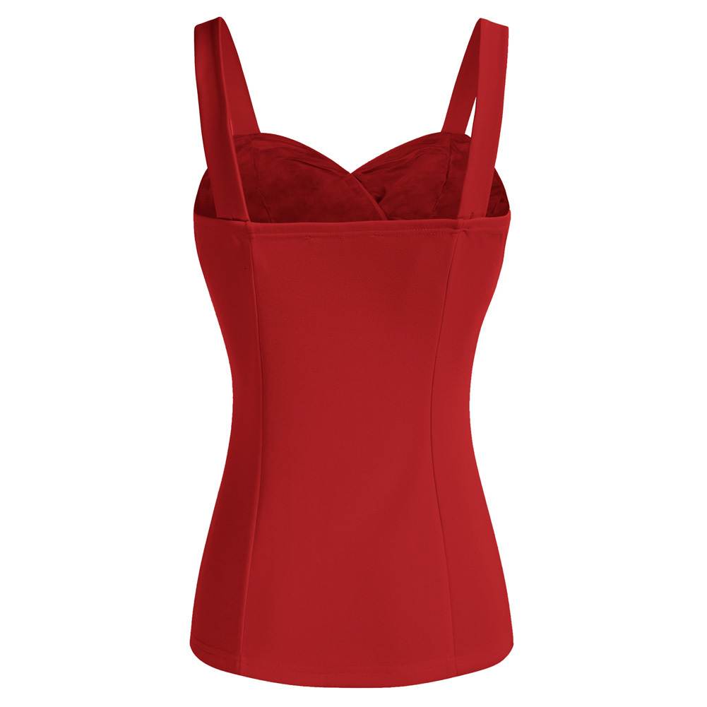 Camisoles Tanks Women's Sexy Vintage Surplice V-Neck Top Summer Solid Soft Slim Waist Fit Ruched Bodice Top Summer Lady 230408