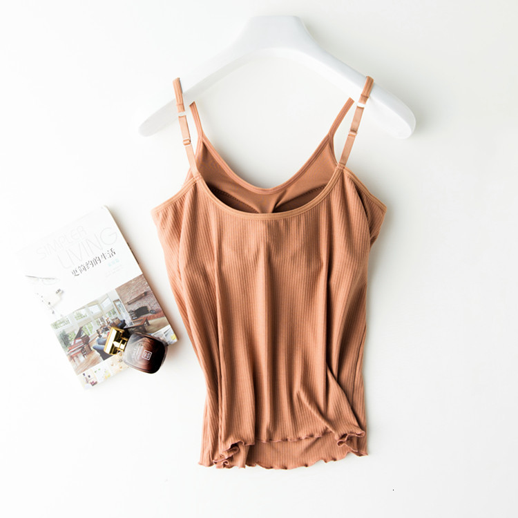 Camisoles Tanks day line modal thread beauty back steel-free integrated chest pad camisole bottoming shirt with chest pad camisole 230426