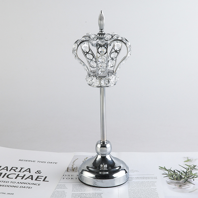 Home Decor Crown Crystal Candle Holders for wedding party decorations