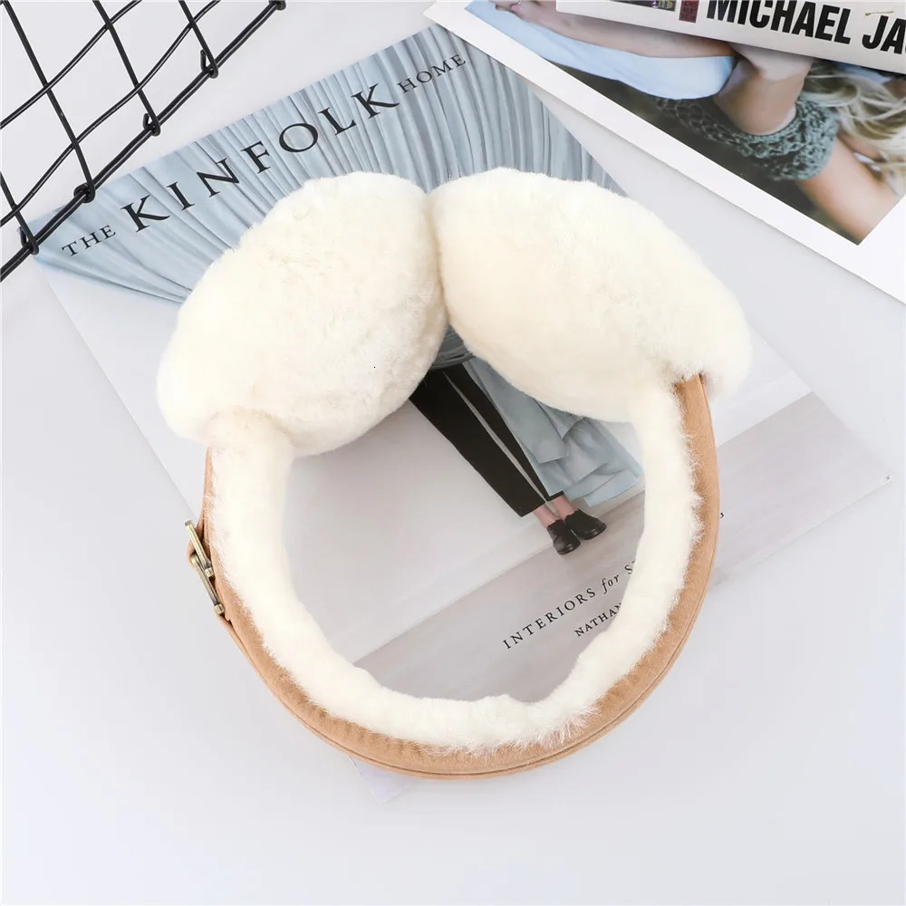 Ear Muffs Unisex Winter Warm Shearling Wool Earmuffs Ear Earflap Plush Earmuff Girls Ladies Women Hairbands Ear Muffs Ear Warmer 231107