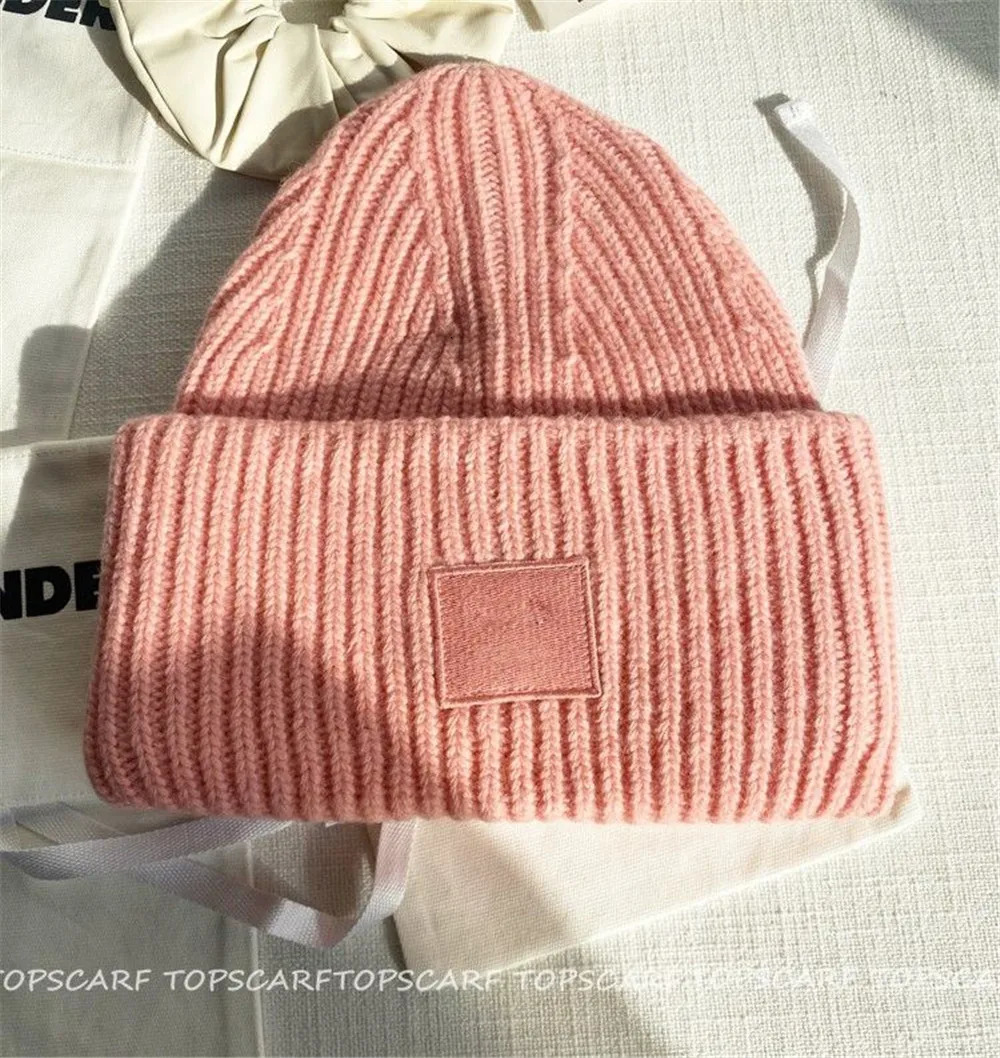 Beanie/Skull Caps Smiley Hat Unisex Warm Knitted Hat 21 Colors Unisex Solid Color Real Ance Cashmere Beanie for Autumn and Winter Thickened Wool 23110 - view 3