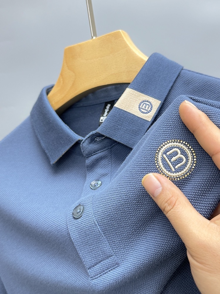 Mens TShirts 100% cotton POLO shirt mens shortsleeved lapel T summer fashion letter embroidery Paul casual wear top 230408