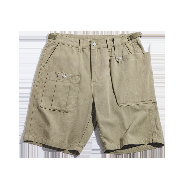 Men's Shorts Maden Big Pocket P37 Overalls Shorts Men's Ami khaki Casual Five Point Pants American Vintage Solid Men's 230408