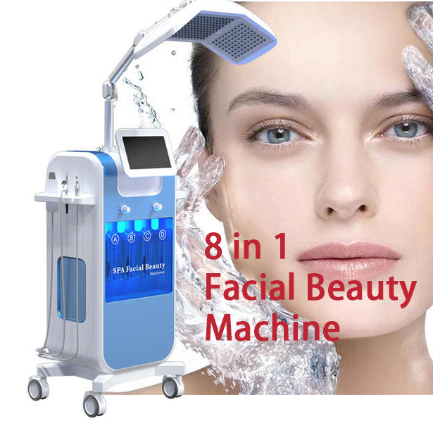 High Performance Face Spa System 8 in 1 Beautydermabrasion Skin Tightening Face Lift Blackhead Acne Removal Aqua Jet Beautyting Pore Cleaning PDT Mach