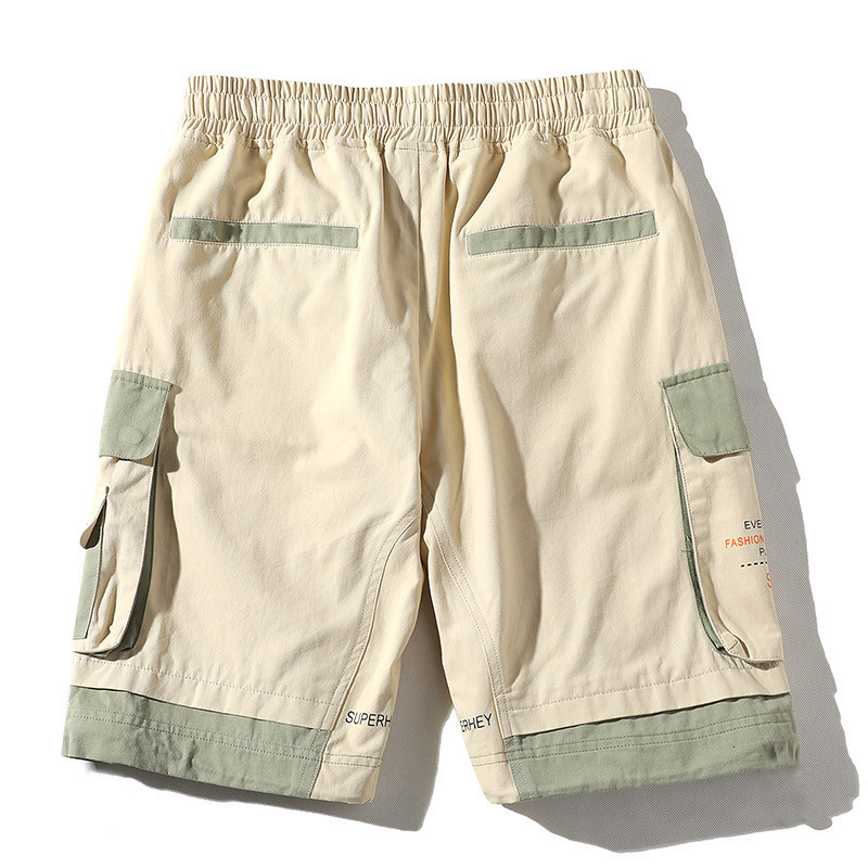 Men's Shorts Summer Commodity Shorts with Pockets Cotton Streetwear Casual Menswear Ribbon Bermuda Shorts Men's 230408