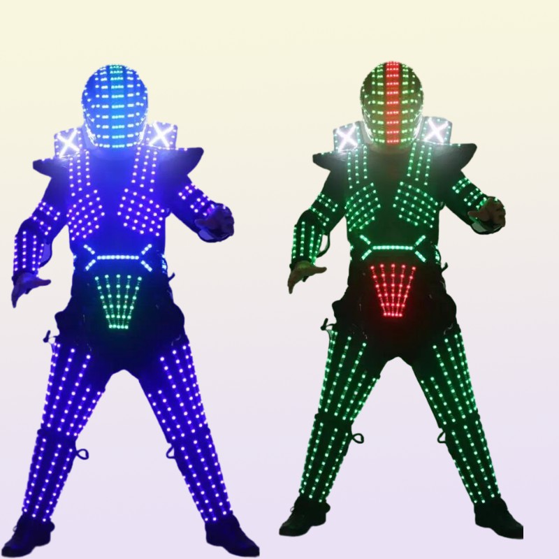RGB Color LED Growing Robot Suit Costume Men LED Luminous Clothing Dance Wear For Night Clubs Party KTV Supplies4395873