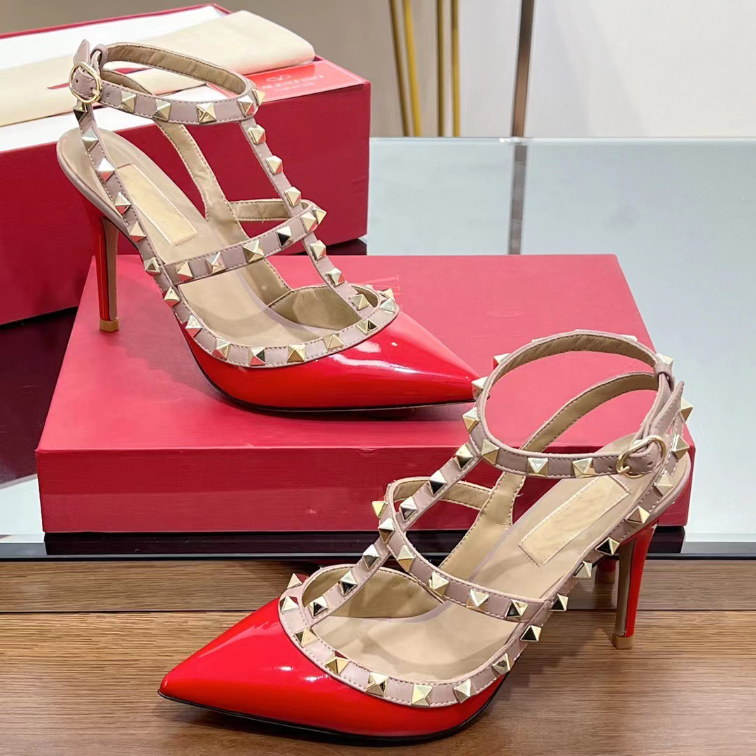 Pointed Sandals Designer Ankle Strap Rivet Decoration Women 10CM High Heel Dress Shoes Slim Strap Combination Toe Wrap Fashion Wedding Shoe, Red
Pointed Sandals Designer Ankle Strap Rivet Decoration Women 10CM High Heel Dress Shoes Slim Strap Combination Toe Wrap Fashion Wedding Shoe, Red
