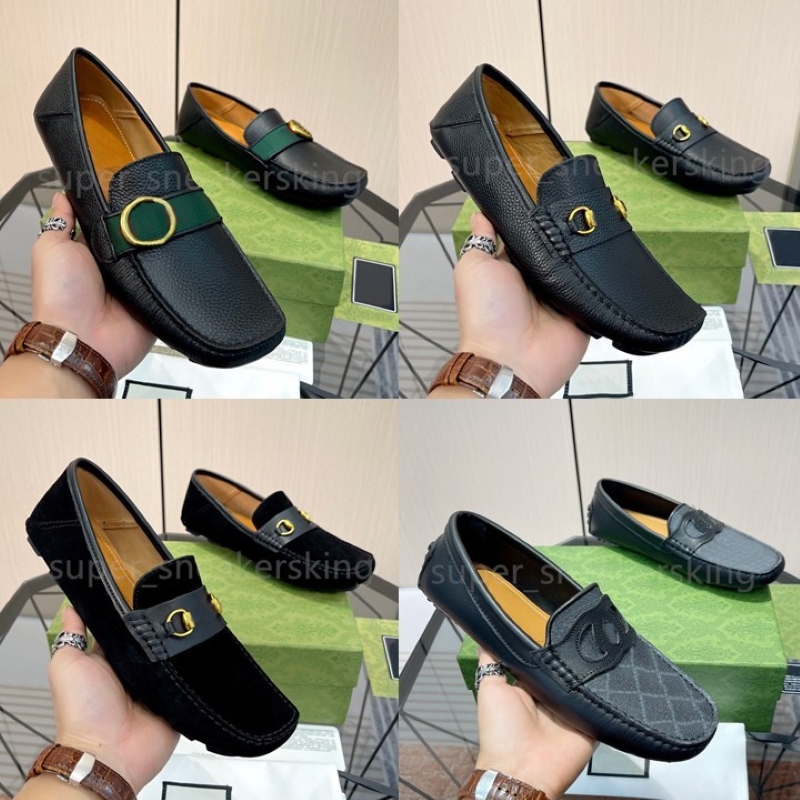 New Mens Shoes Luxury Brand Men Loafers Designer Genuine Leather Dress shoes Moccasins Light Breathable Slip on Driving shoes 38-46