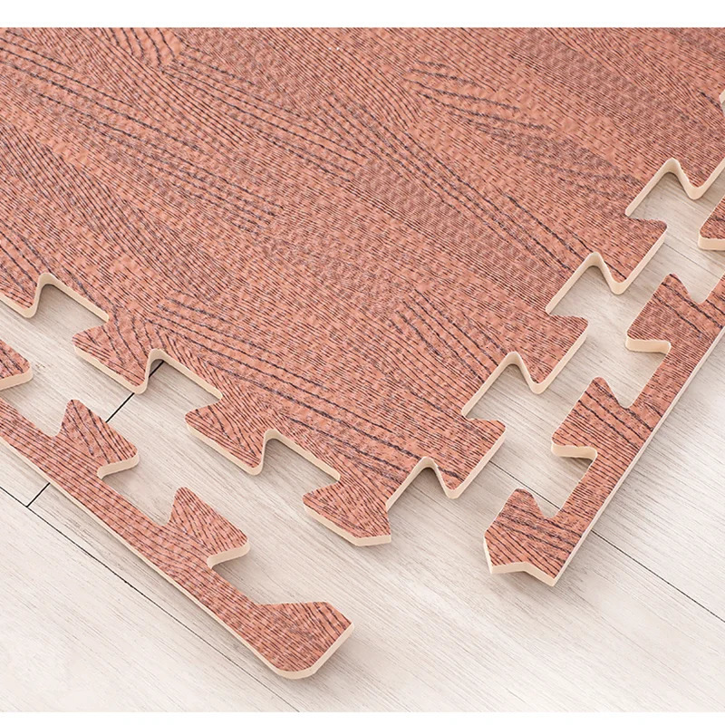 Baby Rugs Playmats 24Pcs DIY EVA Foam Floor Mat Interlocking Puzzle Tile Wood Grain Kids Toys Playmat for Yoga Gym Exercise Playground Protection 2311