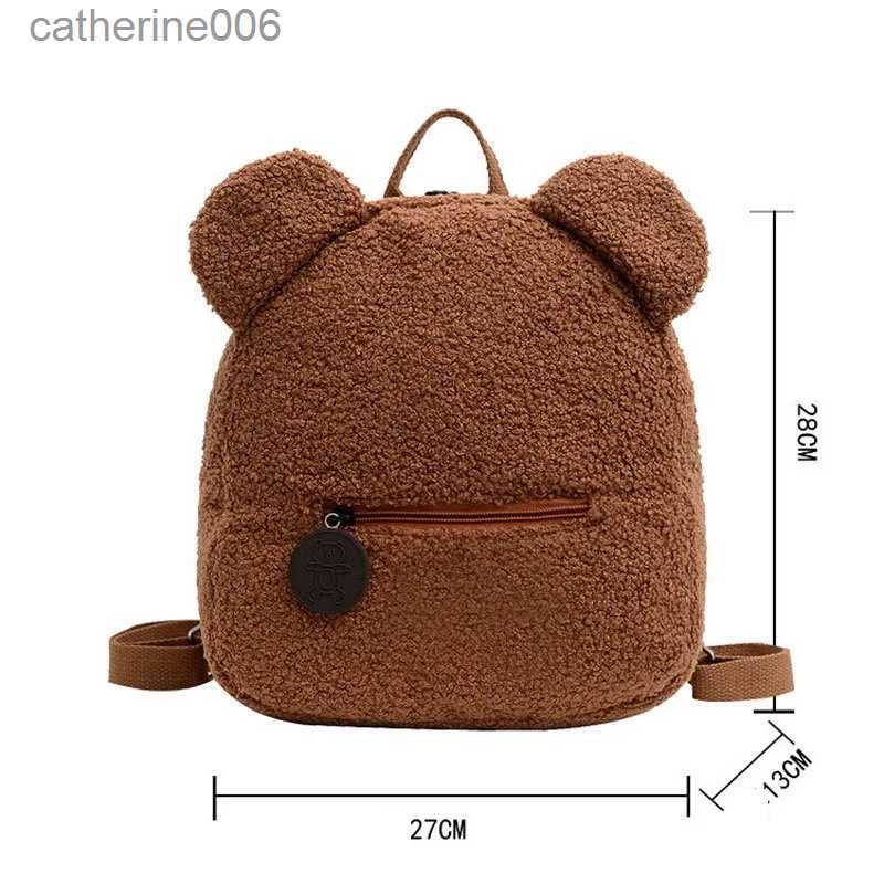 Backpacks Personalized Embroidered Backpack Plush Bear Shoulder Bag Teddy Bear Kids Backpack Cute Animal Soft Plush Mini Backpack schoolL231108