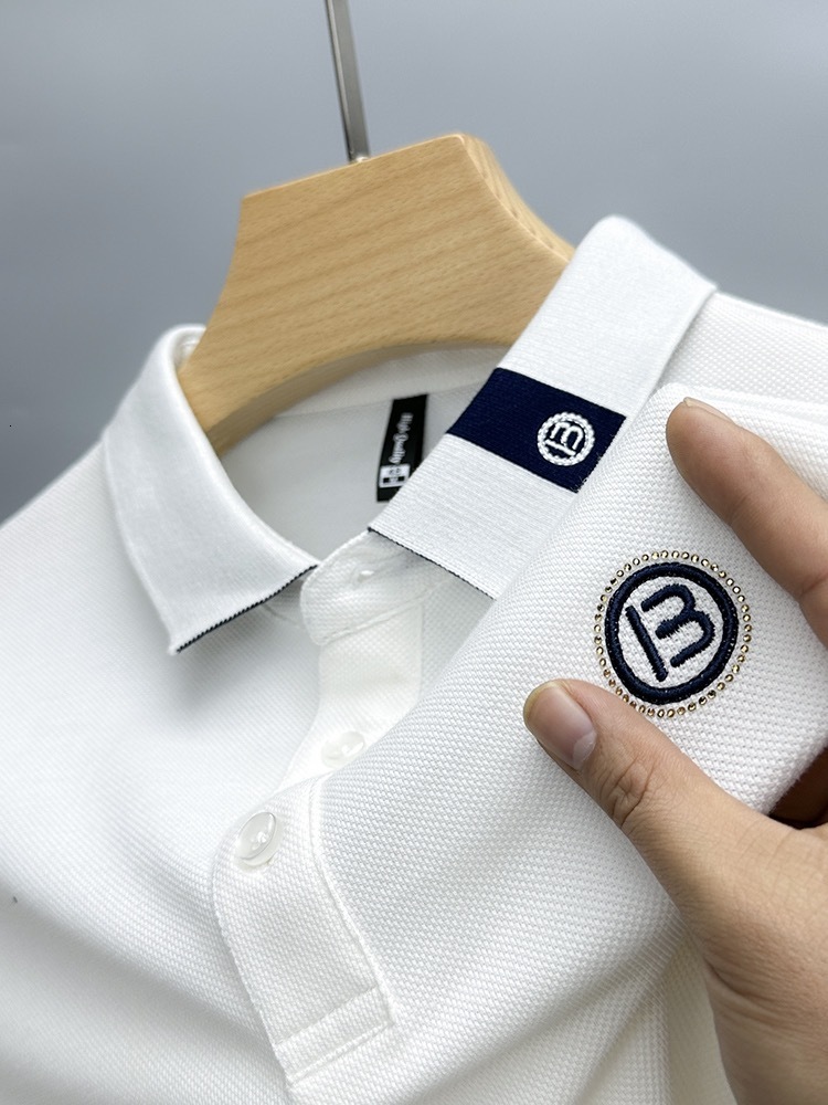 Mens TShirts 100% cotton POLO shirt mens shortsleeved lapel T summer fashion letter embroidery Paul casual wear top 230408