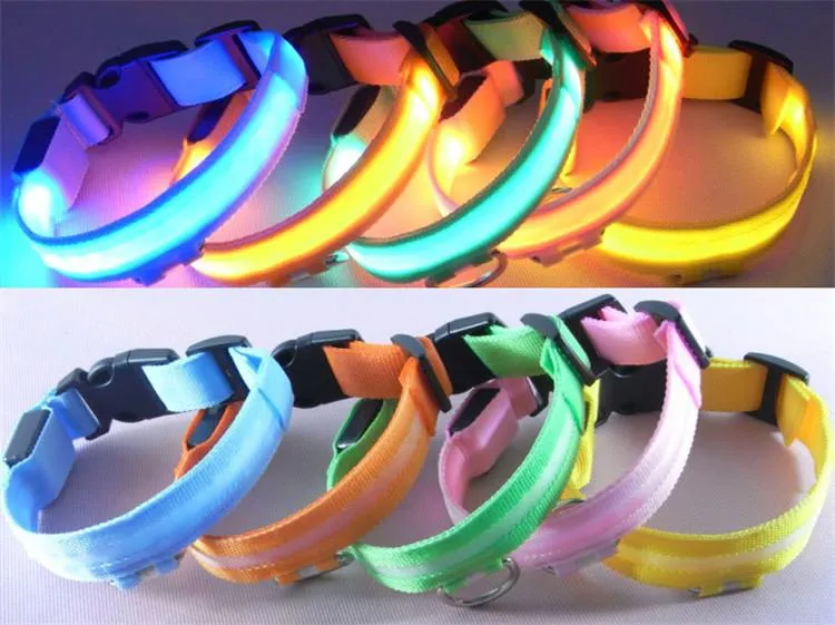 Pet Dog Collar Luminous Dogs leash Luminous Led Flashing Light Harness Nylon Safety Leash Rope pet supplies for small dog puppy c412 ZZ