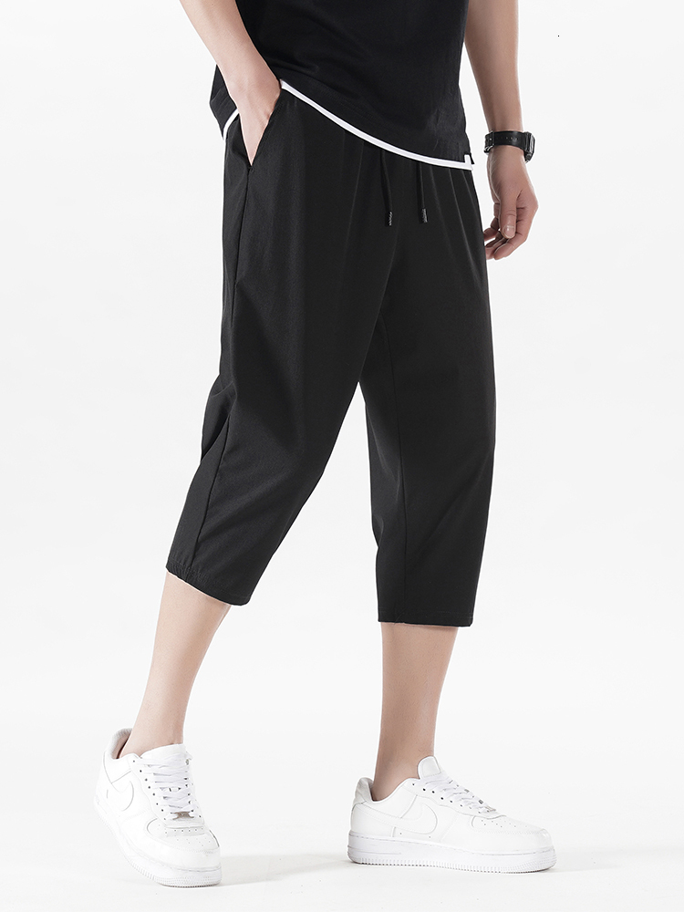 Men's Shorts Summer Short Men's Breeches Breathable Cooling Nylon Spandex Sportswear Loose Cardigan Pants Men's 3/4 Casual Shorts Plus 