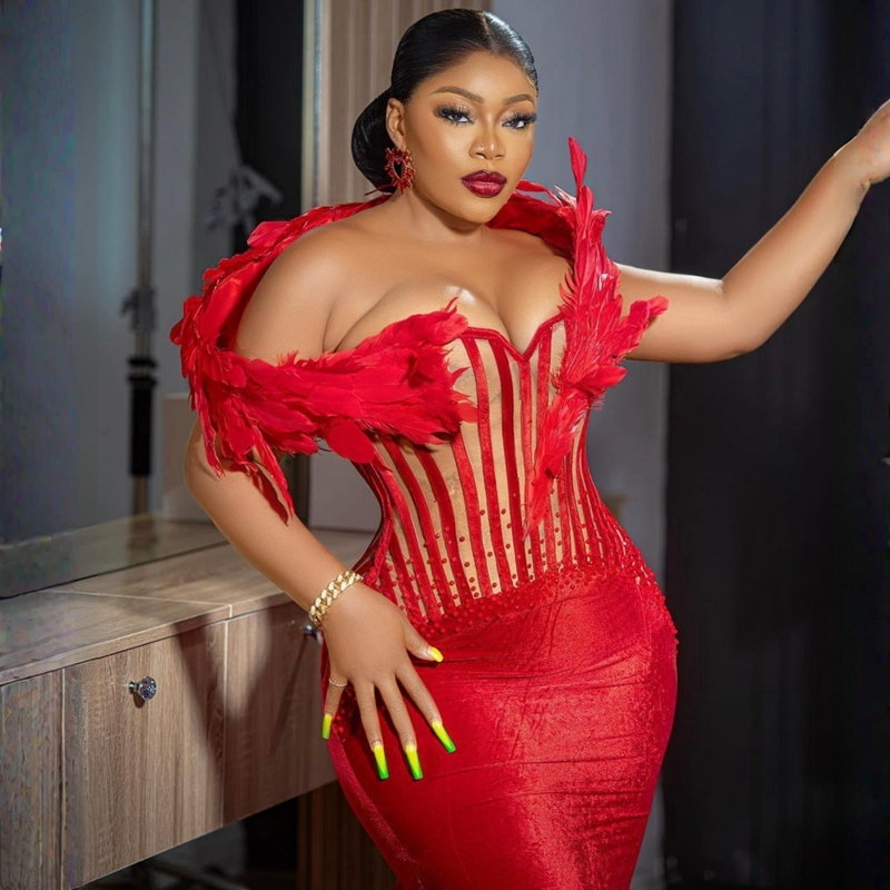 Red Plus Size Aso Ebi Feather Prom Dresses urious Corset Evening Dress Beaded Second Reception Robe de Gala Gowns Party Gown Arabic Mermaid reception 