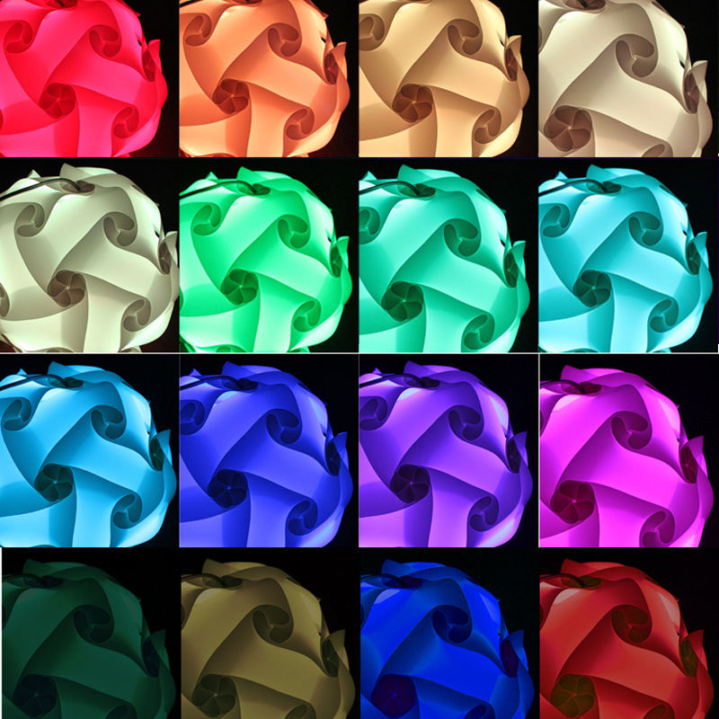 300pcs=10set Party Favors DIY Modern Pendants Ball Novel IQ Lamp 25CM/30CM/40CM Jigsaw Puzzle Colorful Pendant Lights C01
