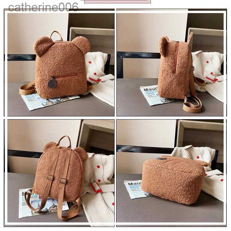 Backpacks Personalized Embroidered Backpack Plush Bear Shoulder Bag Teddy Bear Kids Backpack Cute Animal Soft Plush Mini Backpack schoolL231108