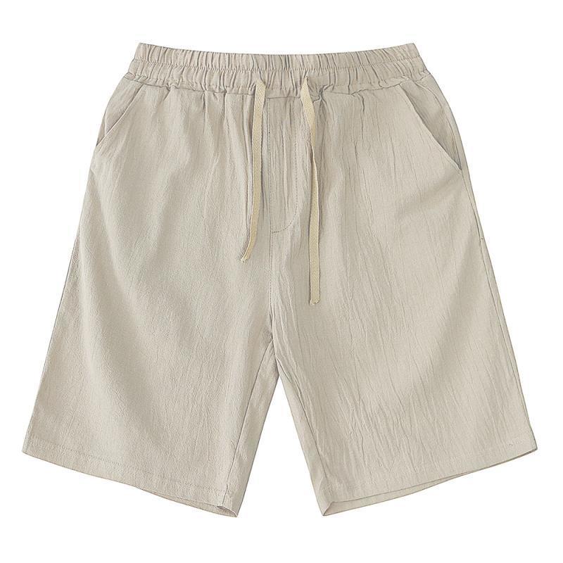 Men's Shorts Summer Men's Cotton Linen Shorts Comfortable and Breathable Solid Color Casual Shorts Men's Jogging Cotton Linen Shorts Me