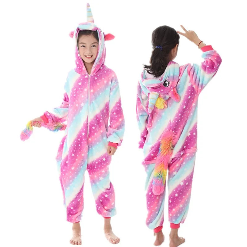 Pajamas Animal Wolf Lion Licorne Onesie Kids Costume Jumpsuit Kigurumi Pajamas Unicorn for Children Baby Girls Pyjamas Boys Sleepwear 231108
