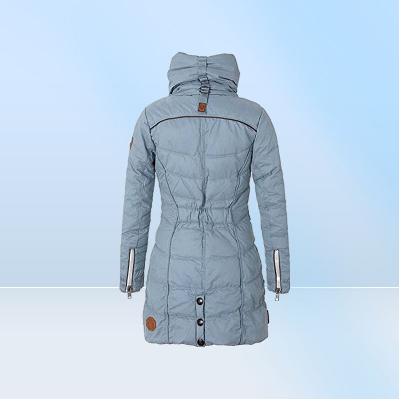 Women039s Down Parkas Women Fur Cotton Padded Coat Long WinterThick Fleece Warm Turtleneck Parka Female Jacket Outwear Fashio7716061