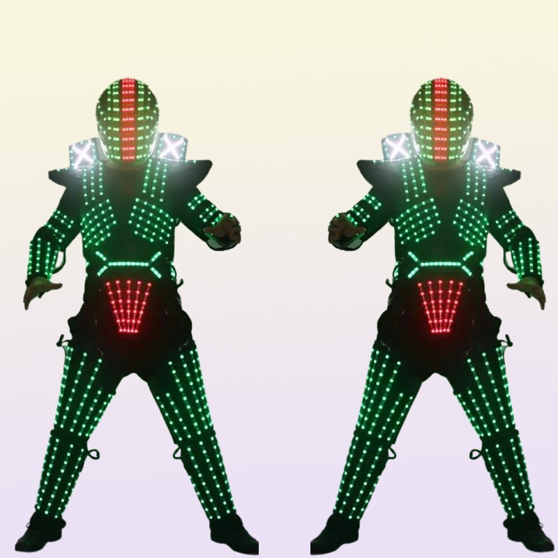 RGB Color LED Growing Robot Suit Costume Men LED Luminous Clothing Dance Wear For Night Clubs Party KTV Supplies4395873