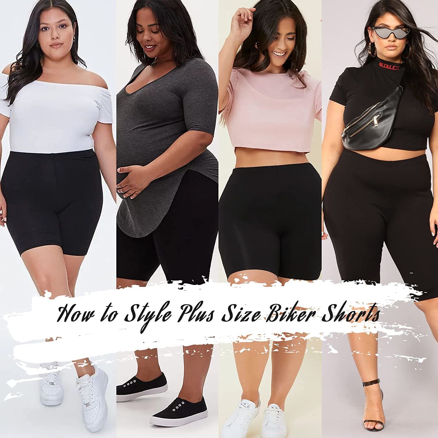 Womens Shorts HIGHDAYS 3 PackSize 8 " Bicycle High Waist Black Pregnant Yoga 2X 3X 4X 230408