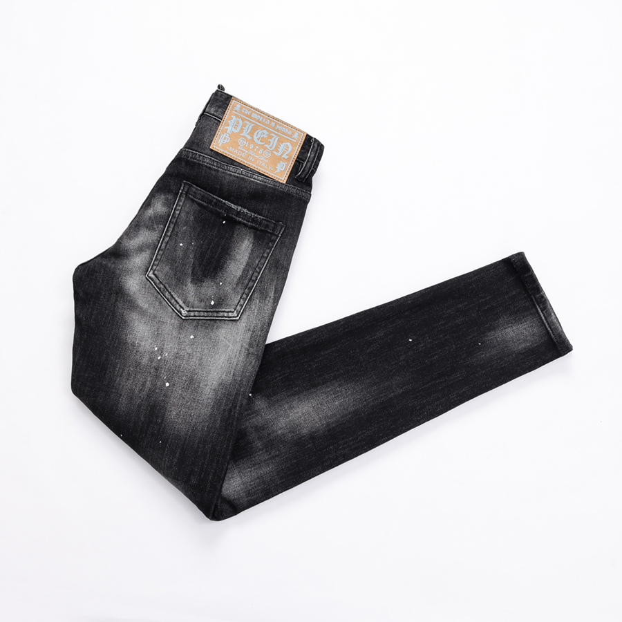 Plein Philipps pp casual PP Men's jeans Original design black straight 408 top Stretch denim jeans pant ZC5H