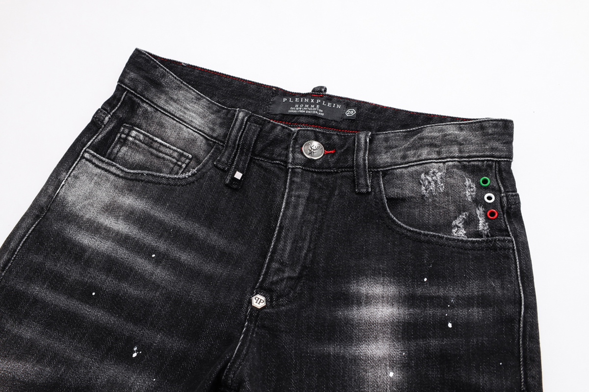 Plein Philipps pp casual PP Men's jeans Original design black straight 408 top Stretch denim jeans pant ZC5H