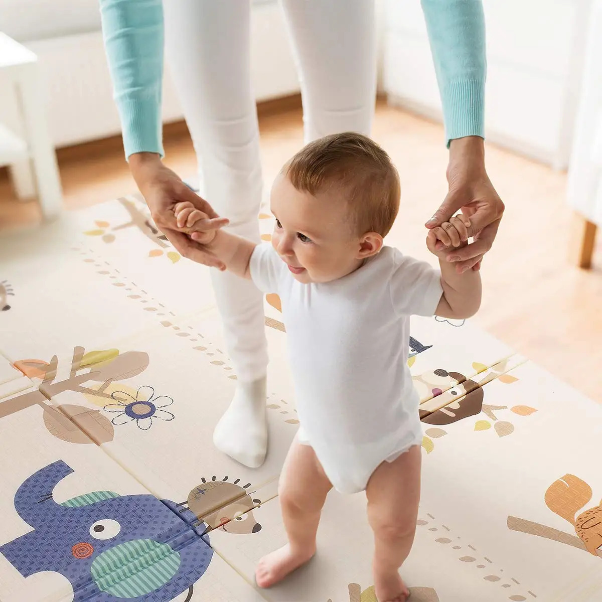 Baby Rugs Playmats Bekobaby 200*180cm XPE Mat Foldable Cartoon Baby Play Mat Kids Waterproof Climbing Pad Puzzle Rug For Children Anti-skid Carpet 231