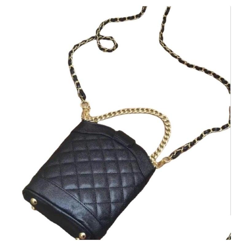Storage Bags 2022 New Quilted Chain Caviar Bag Phone Bagscase 2 Chains Fashion Pu Pattern Hand Case Drop Delivery Home Garden Housek Dhms2