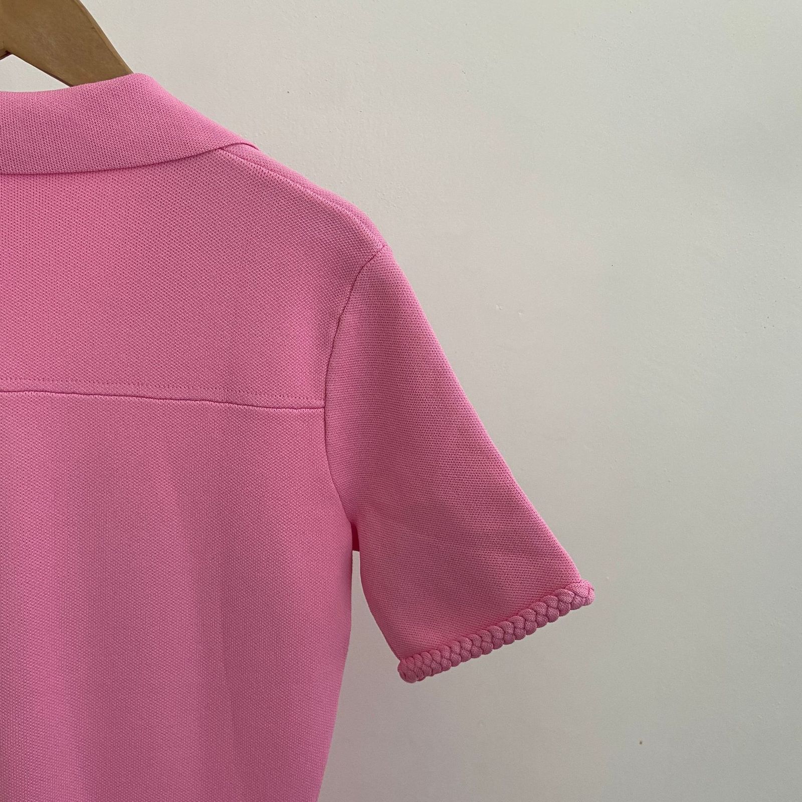 Casual Dresses Spring/Summer Dress Elegant Fashion Short Sleeve Polo Neck Pink Sweetheart Dress 230408