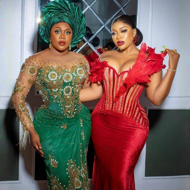 Red Plus Size Aso Ebi Feather Prom Dresses urious Corset Evening Dress Beaded Second Reception Robe de Gala Gowns Party Gown Arabic Mermaid reception 
