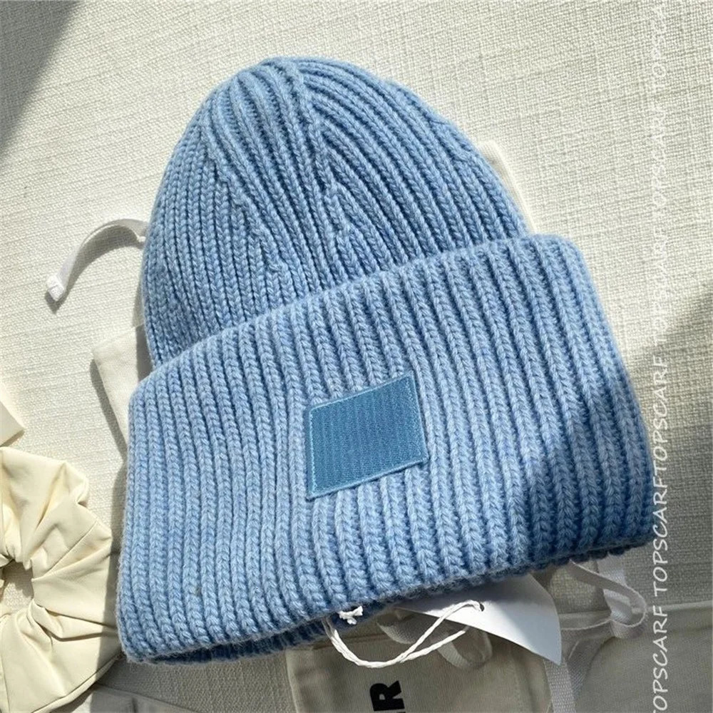 Beanie/Skull Caps Smiley Hat Unisex Warm Knitted Hat 21 Colors Unisex Solid Color Real Ance Cashmere Beanie for Autumn and Winter Thickened Wool 23110 - view 6