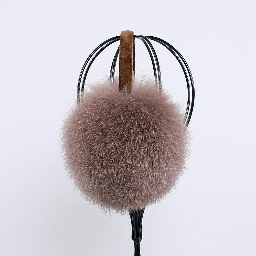 Ear Muffs Full Piece 100% Real Fox Fur Women's Winter Earmuffs Ear Warmer Ear Protection Girl's Ear Muffs Headwear 231107