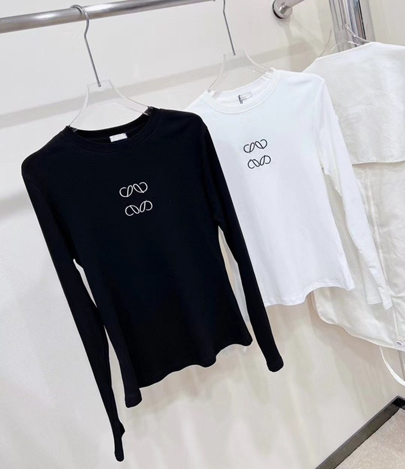Designer t shirt graphic tee tshirt clothes Women Shirts Fashion Print Round Neck black white long sleeve t-shirt for women tee top cotton-blend Ladies T Shirt