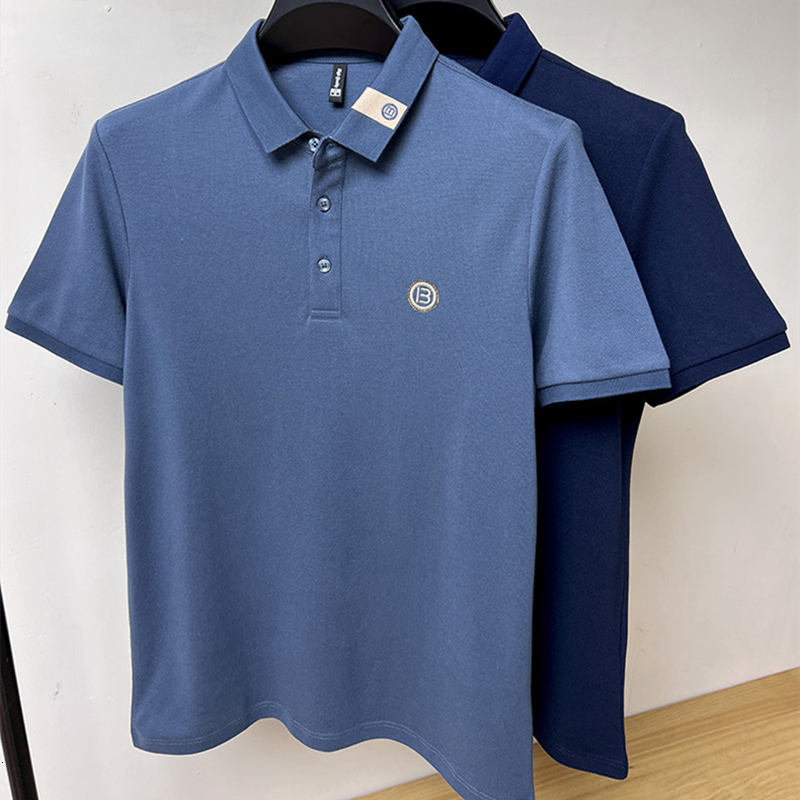 Mens TShirts 100% cotton POLO shirt mens shortsleeved lapel T summer fashion letter embroidery Paul casual wear top 230408
